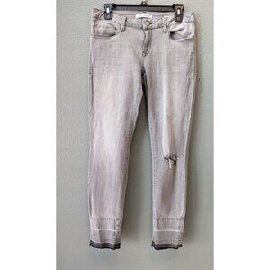 Mavi Jeans- Adriana Ankle Mid Rise, Super Skinny Gray Distressed Women's 29